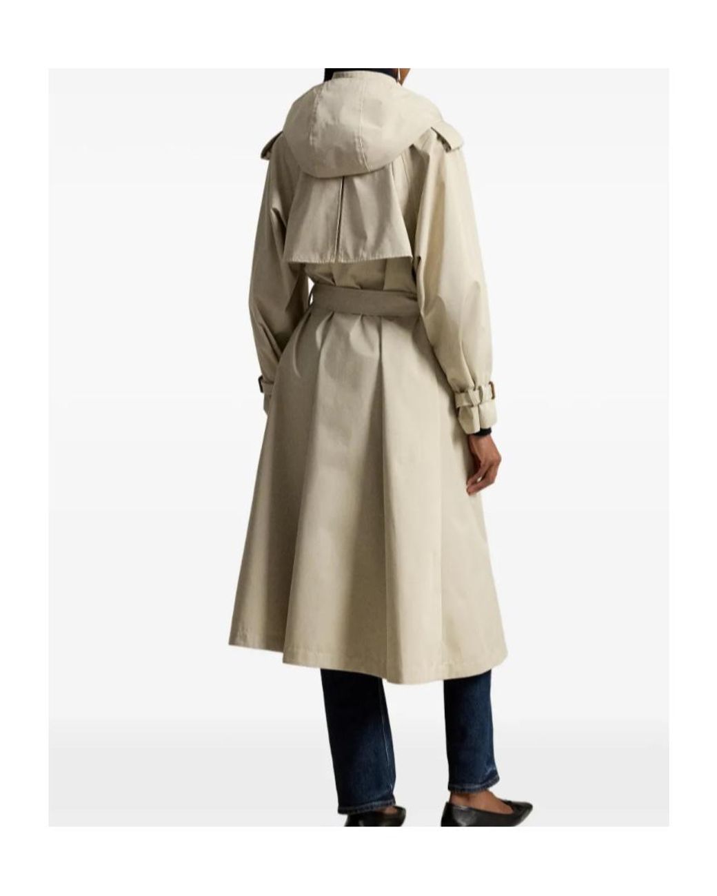 Polo Ralph Lauren Natural Buckled-Scarf A-Line Trench Coat