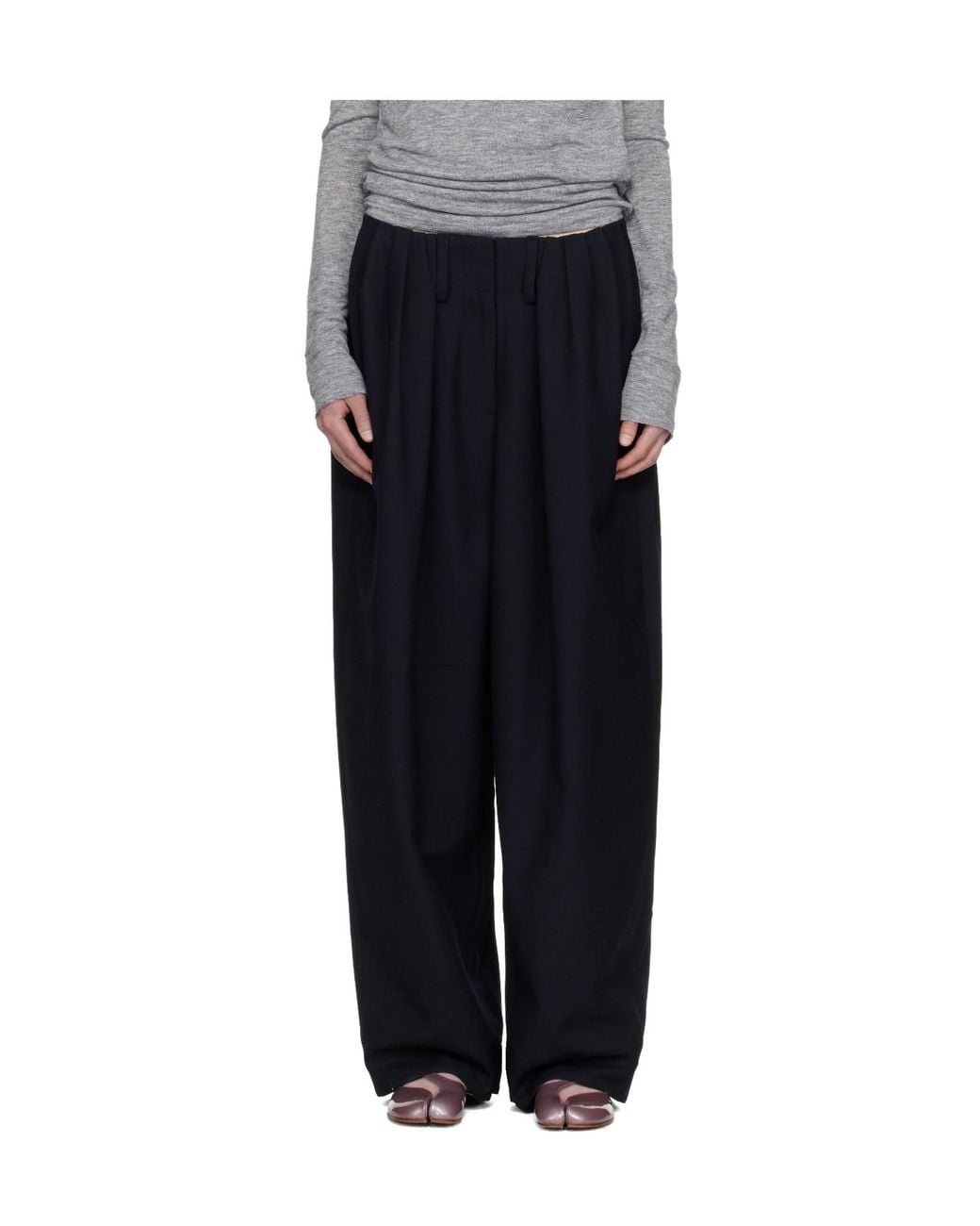 OPEN YY Black Gathered Trousers