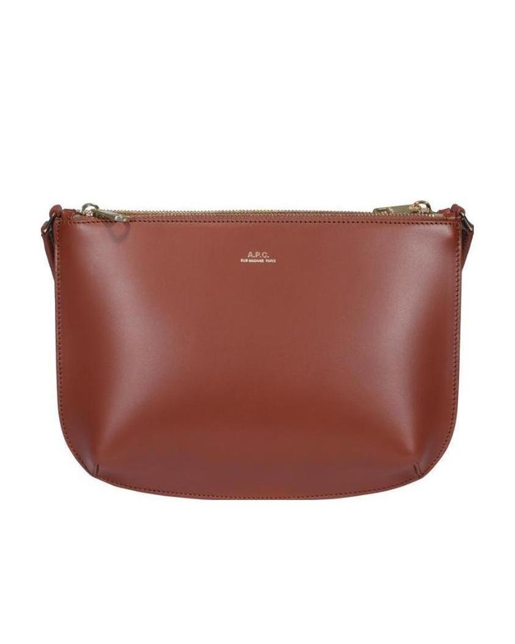 A.P.C. Brown Sarah Logo Crossbody Bag