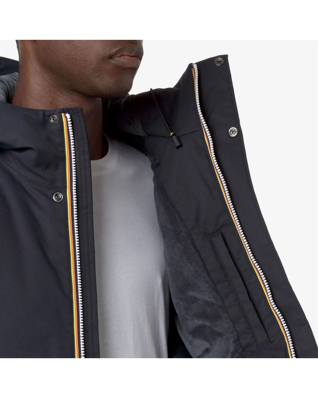 K-Way Blue Logo Hooded Casual Jacket for men