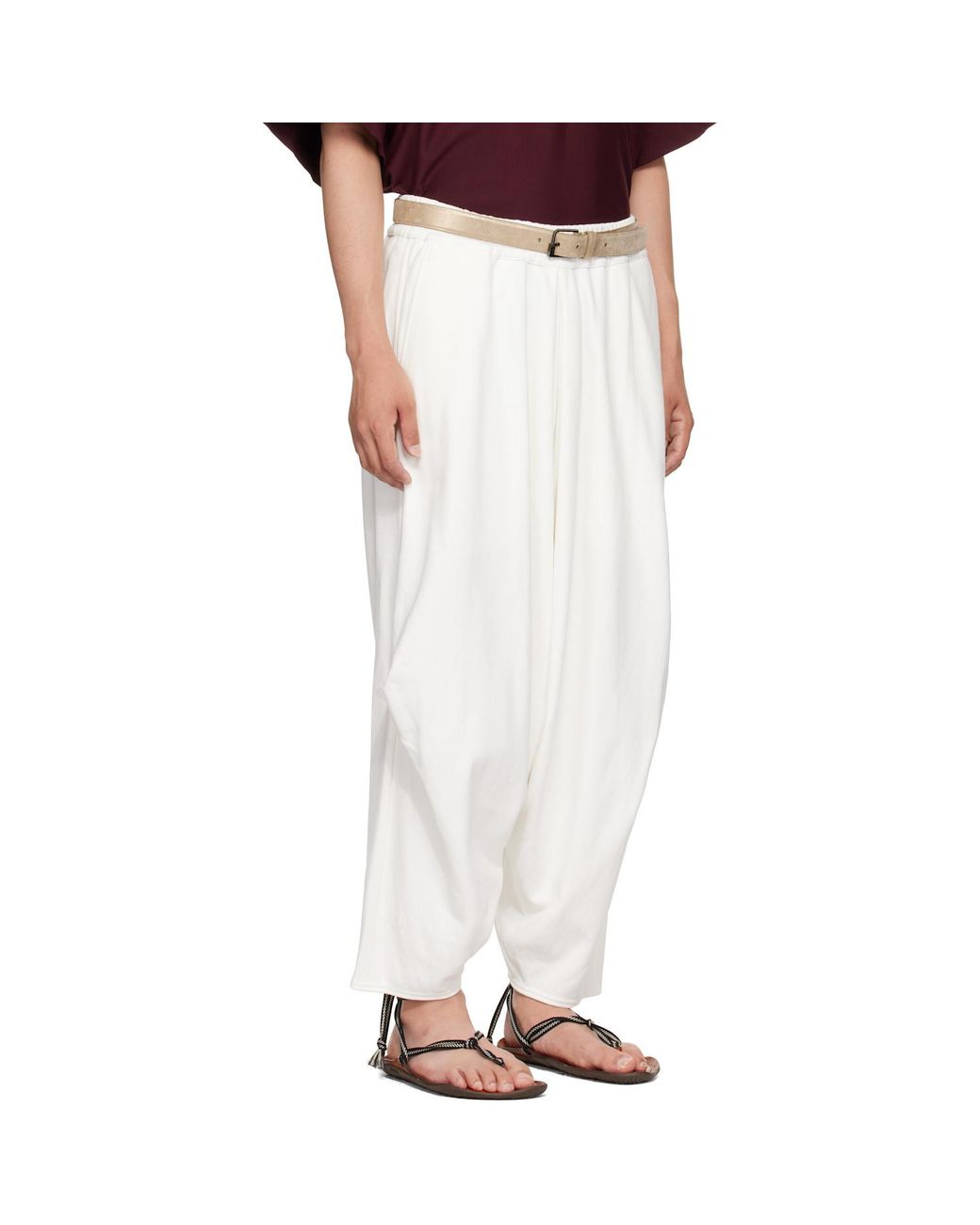 Hed Mayner White Embroidered Sweatpants for men