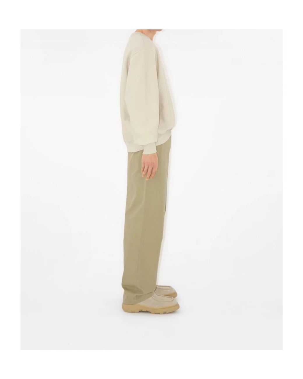 Burberry Green Straight-Leg Mid-Rise Chinos for men