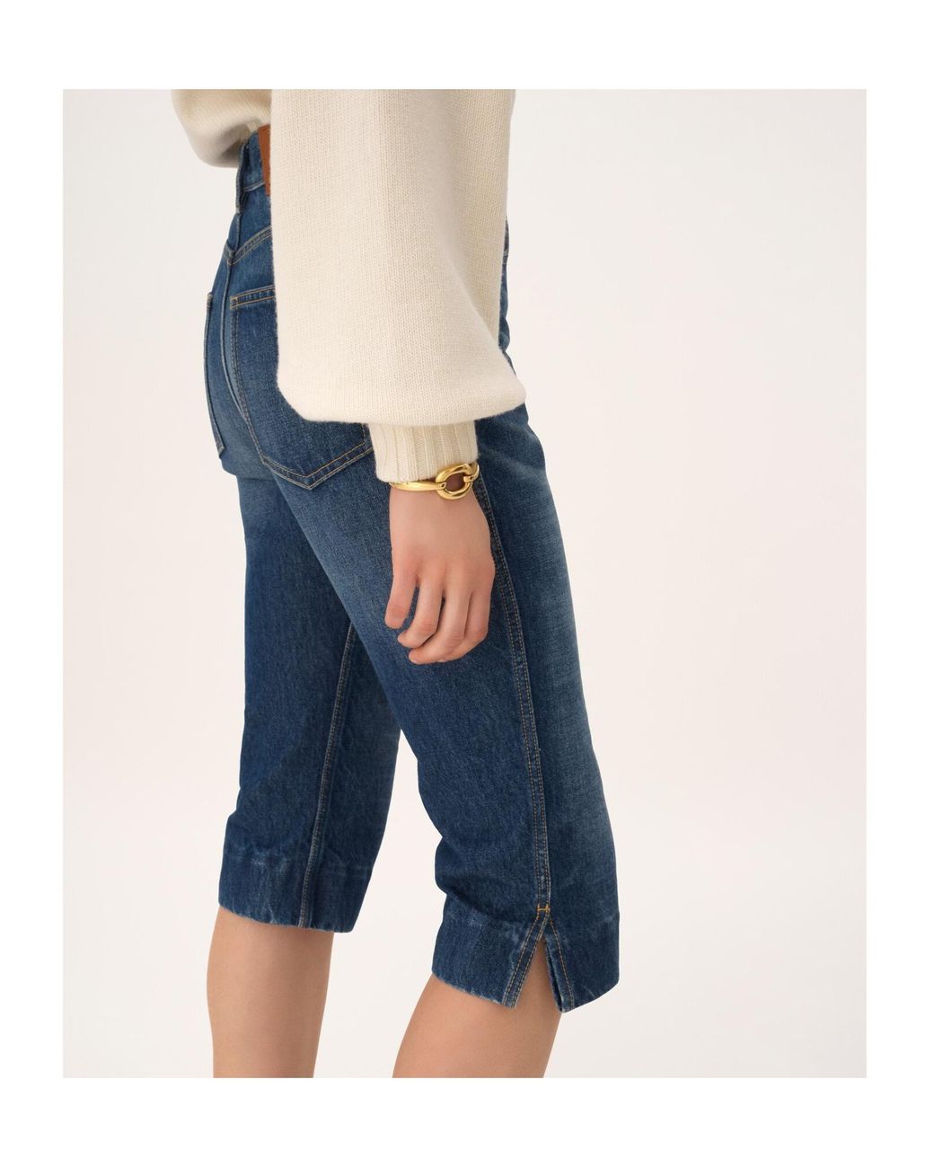 Chloé Blue Chloé High-Rise Capri Jeans