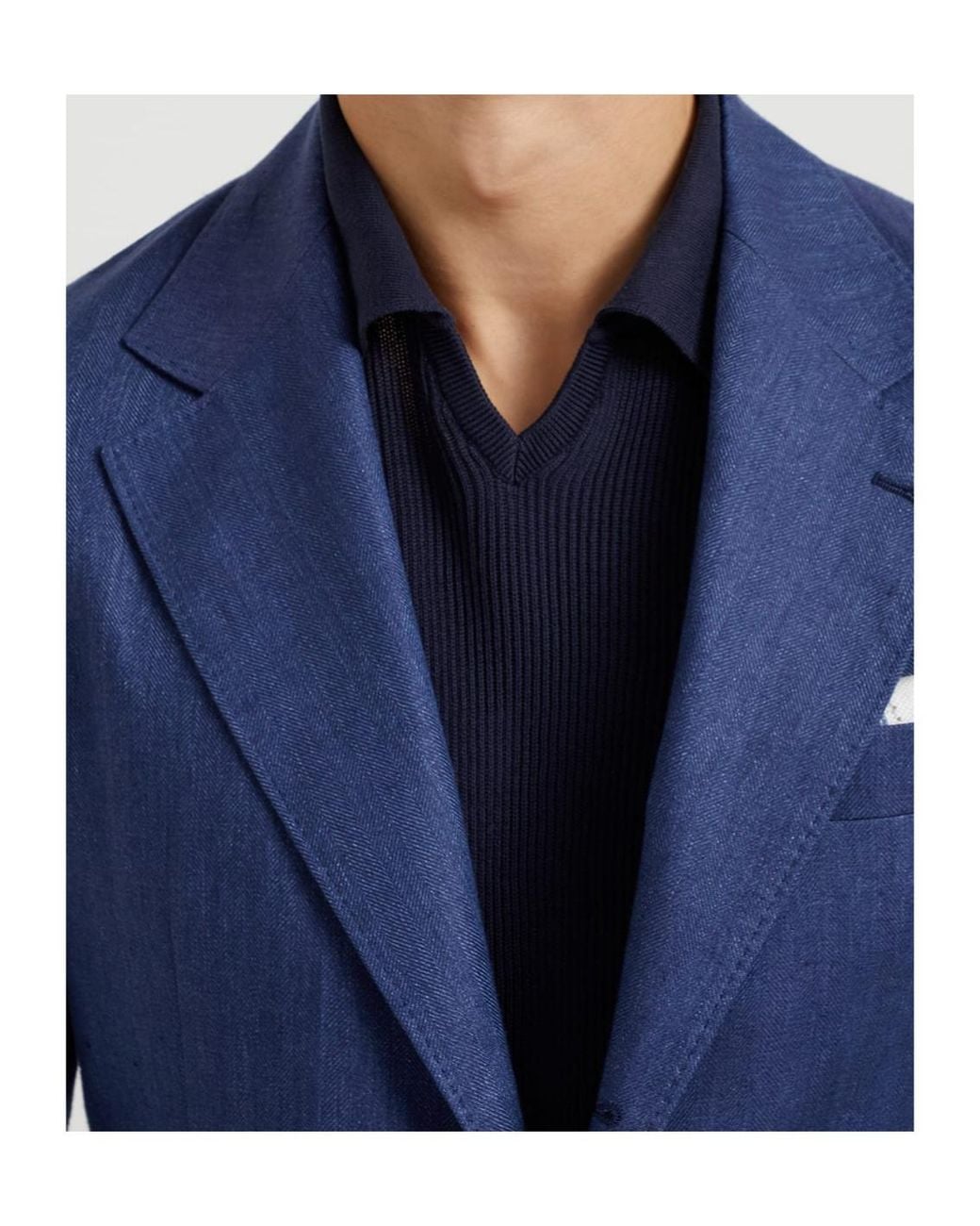 Brunello Cucinelli Blue Cavallo Blazer for men