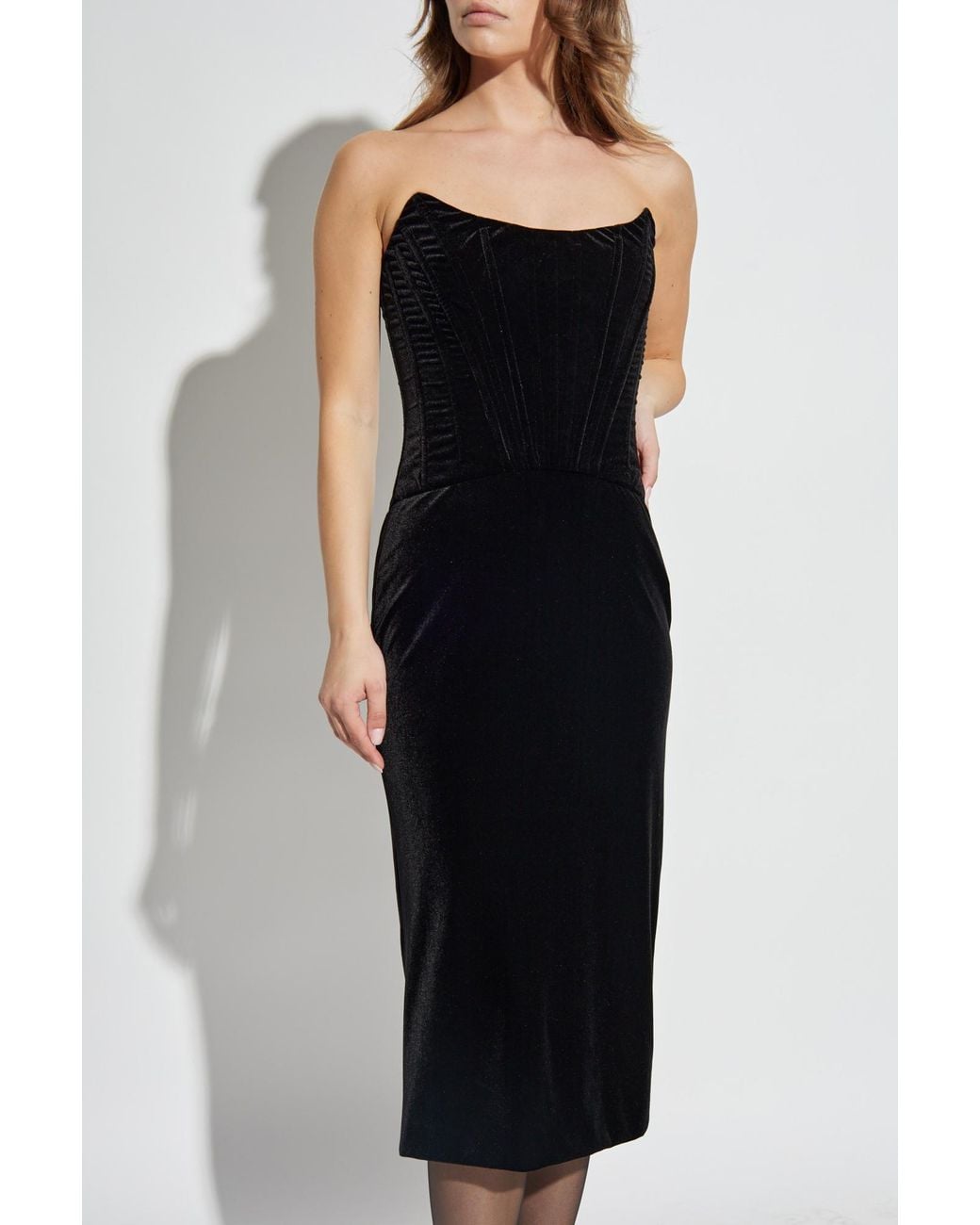 Dolce & Gabbana Black Sleeveless Velvet Dress