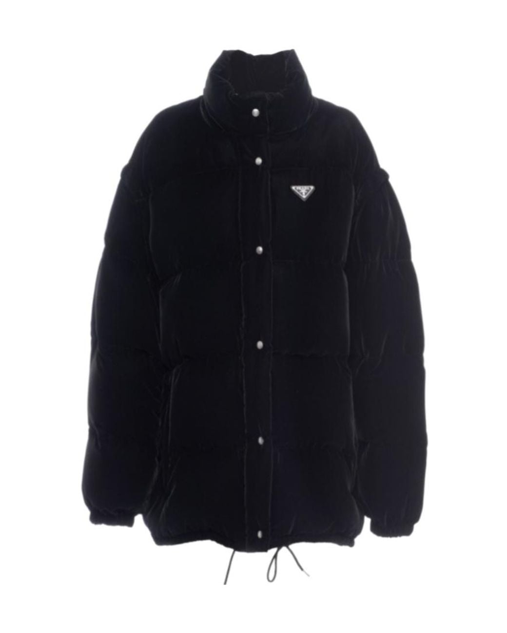 Prada Blue Convertible Velvet Down Jacket