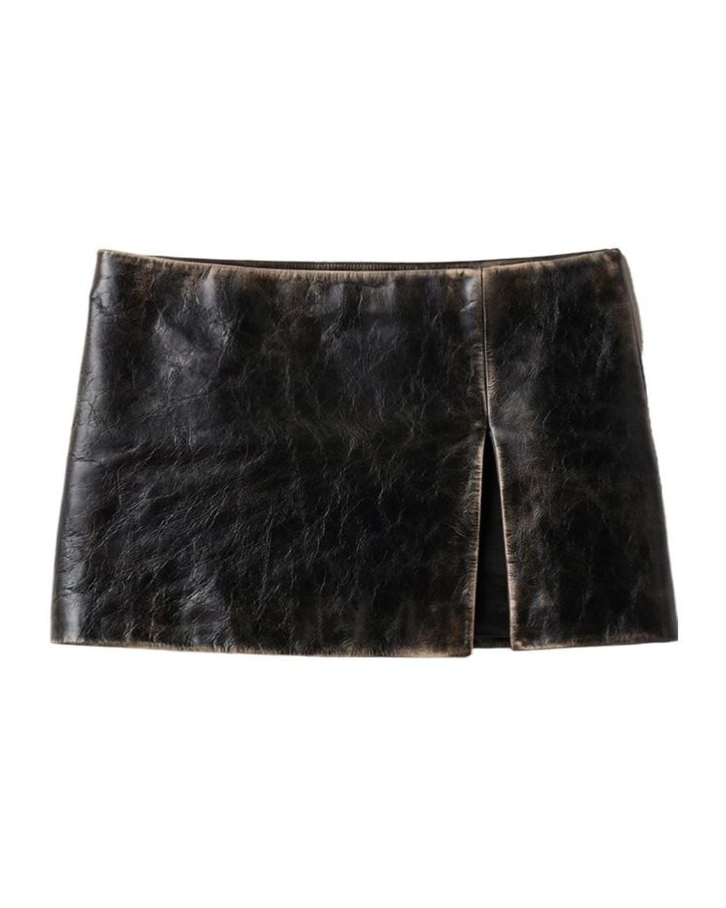 Miu Miu Black Slit-Detailed Mini Skirt