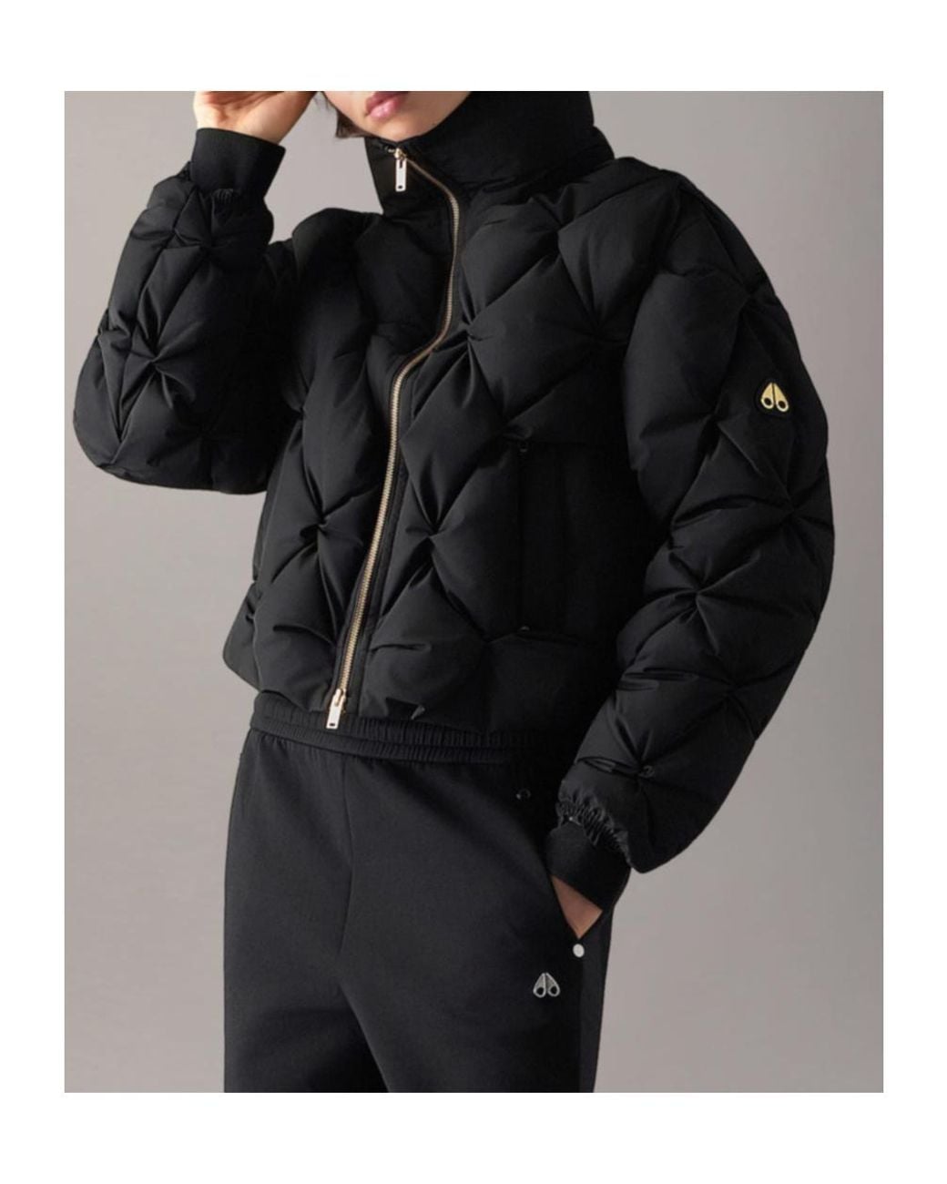 Moose Knuckles Black Glint Tufted Down Puffer
