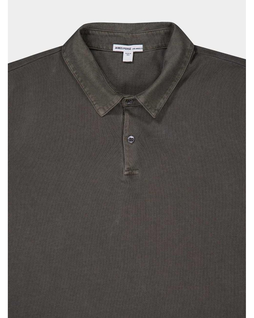 James Perse Gray Short-Sleeved Jersey Polo Shirt for men