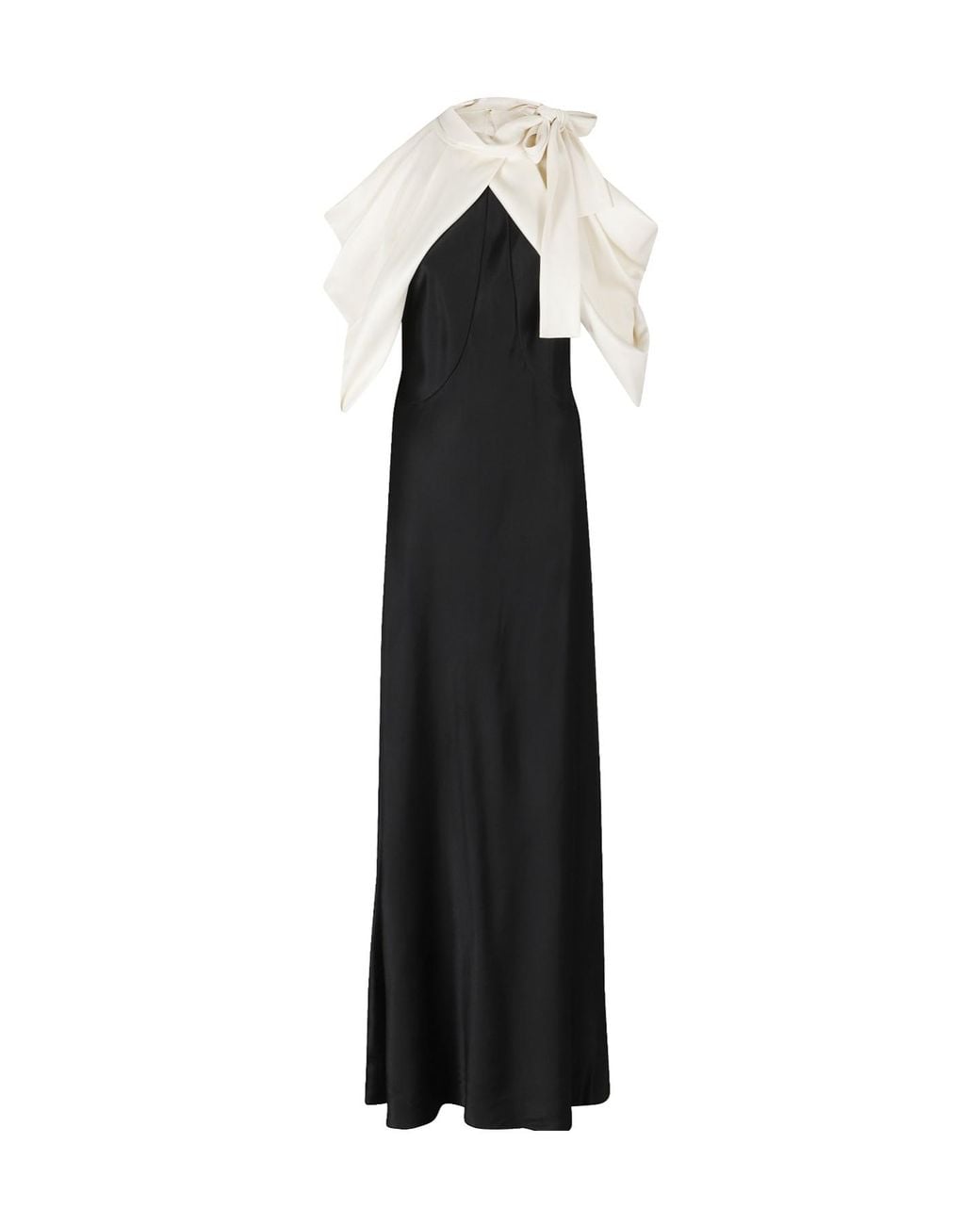 Alberta Ferretti Black Bow-Embellished Dress