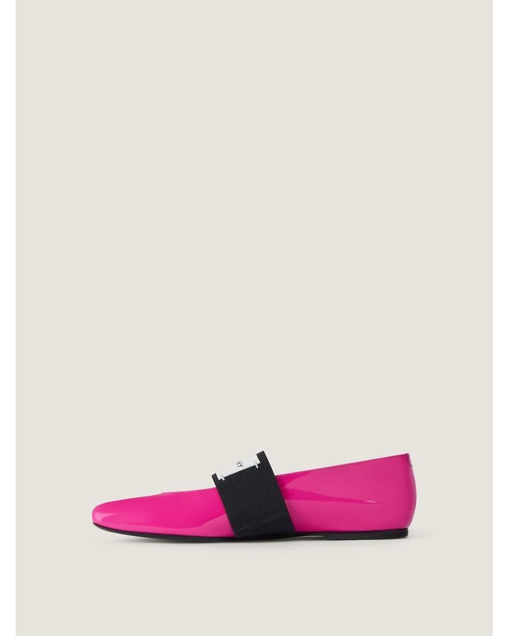 Givenchy Pink Shiny Logo Strap Ballet Flats