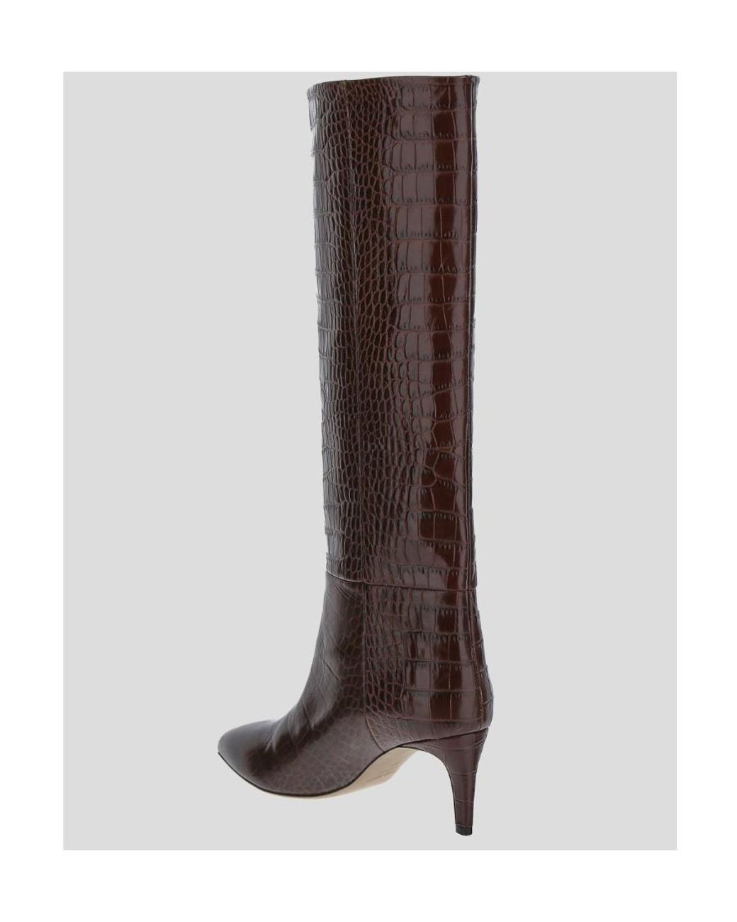 Paris Texas Brown Pointed Toe Mid Heeled Boots