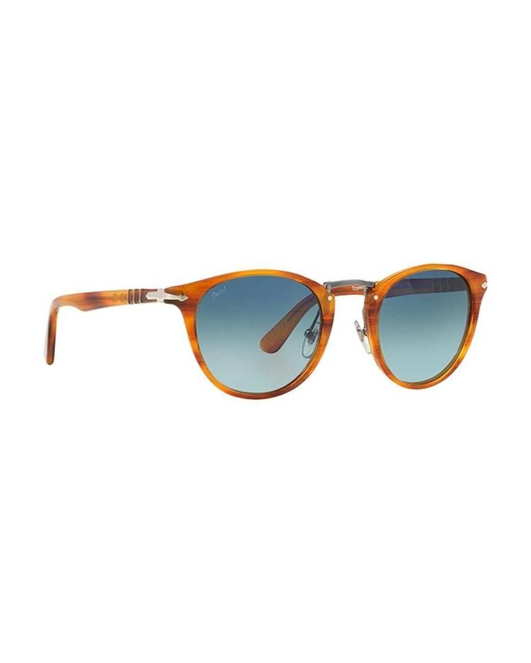 Persol Blue Round Frame Sunglasses for men
