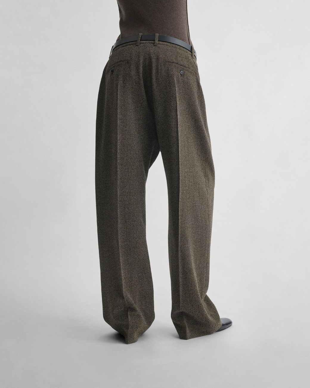 Phoebe Philo Gray Slim-Fit Wool Houndstooth Trousers