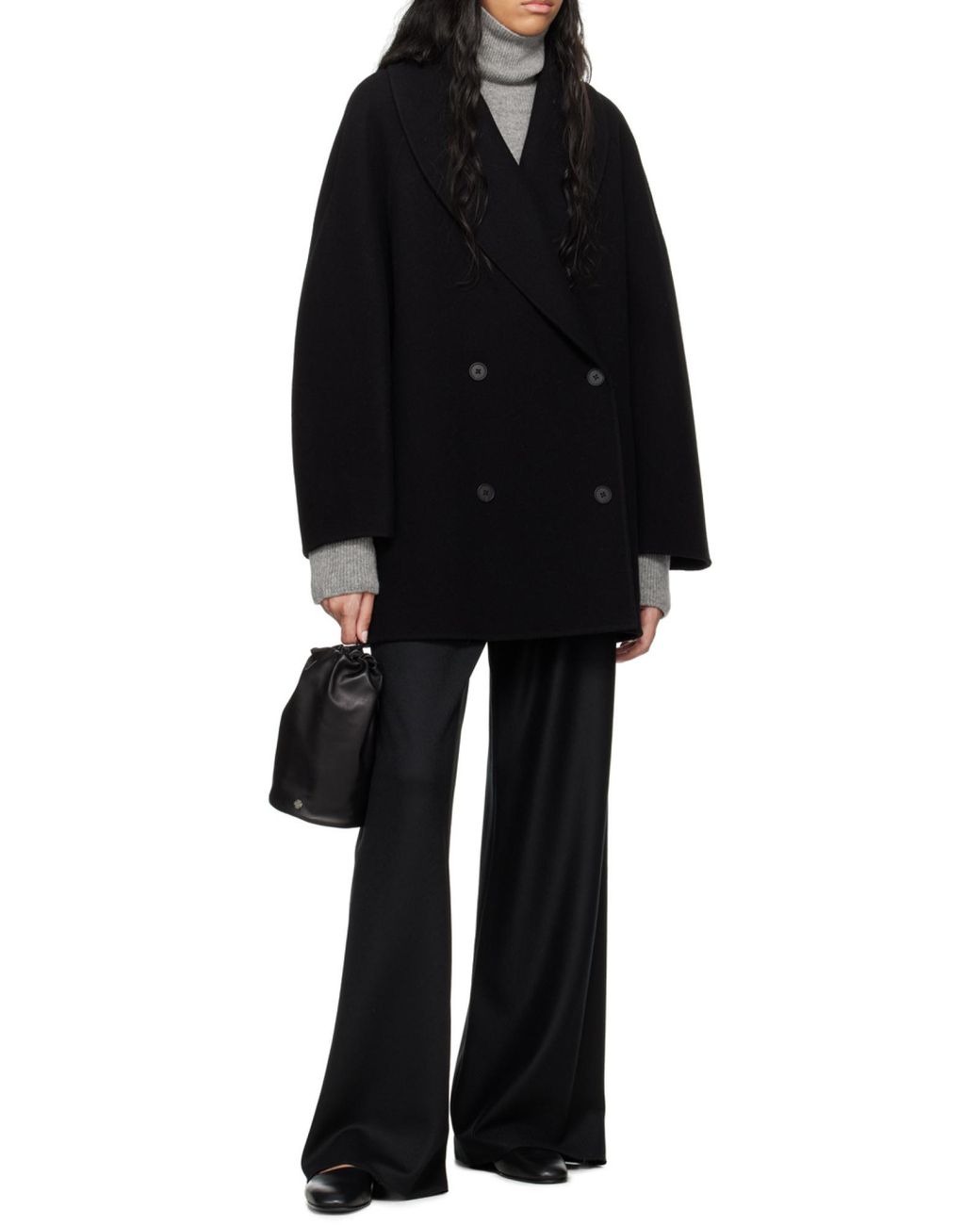 The Row Black Gala Wide Leg Pants