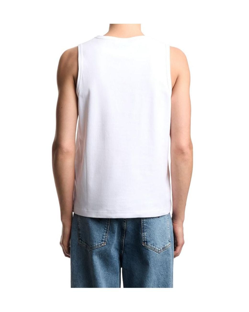 Emporio Armani White Icon Logo-Patch Tank for men