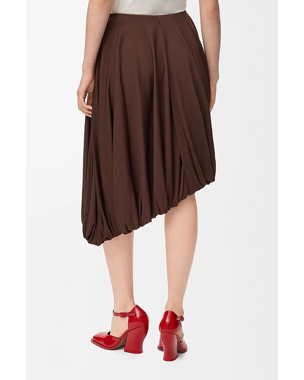 Loewe Brown Draped Viscose Skirt