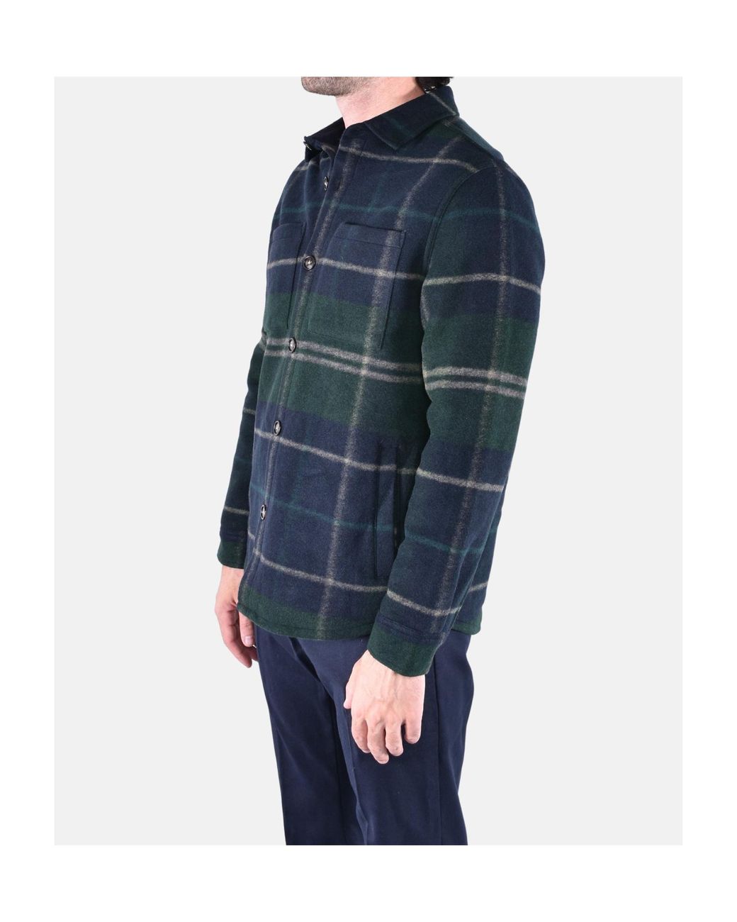 Barbour Blue Woodlane Tartan Check Shirt Jacket for men