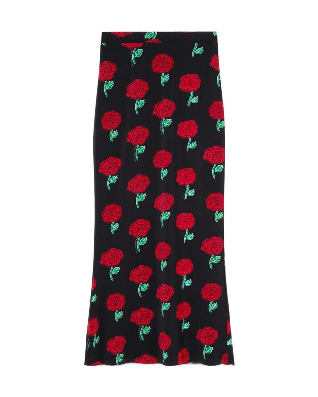 Versace Jeans Red Couture High-Waist Floral-Printed Straight Hem Skirt