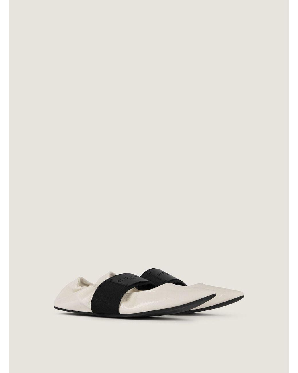 Givenchy White Crush Elastic-Strap Ballet Flats