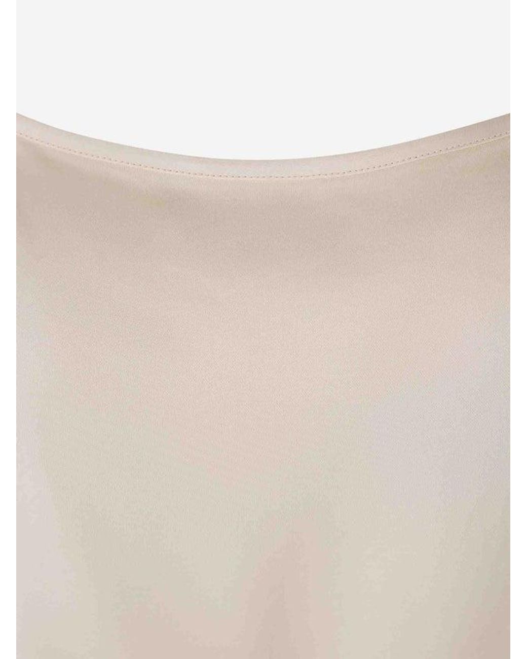Peserico Natural Satin Square-Neck Top