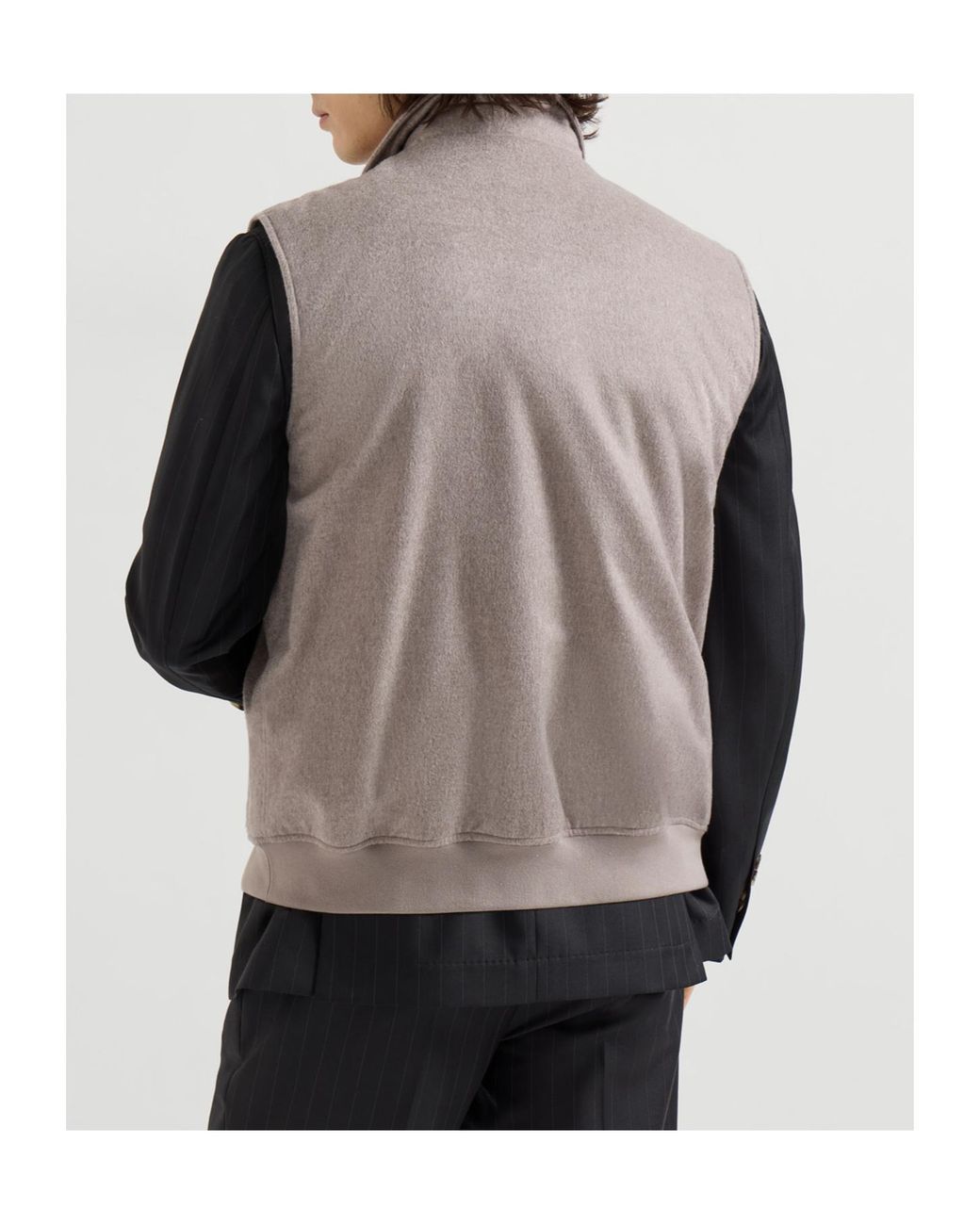 Brunello Cucinelli Gray Lightweight Cashmere Flannel Vest With Thermore Padding for men
