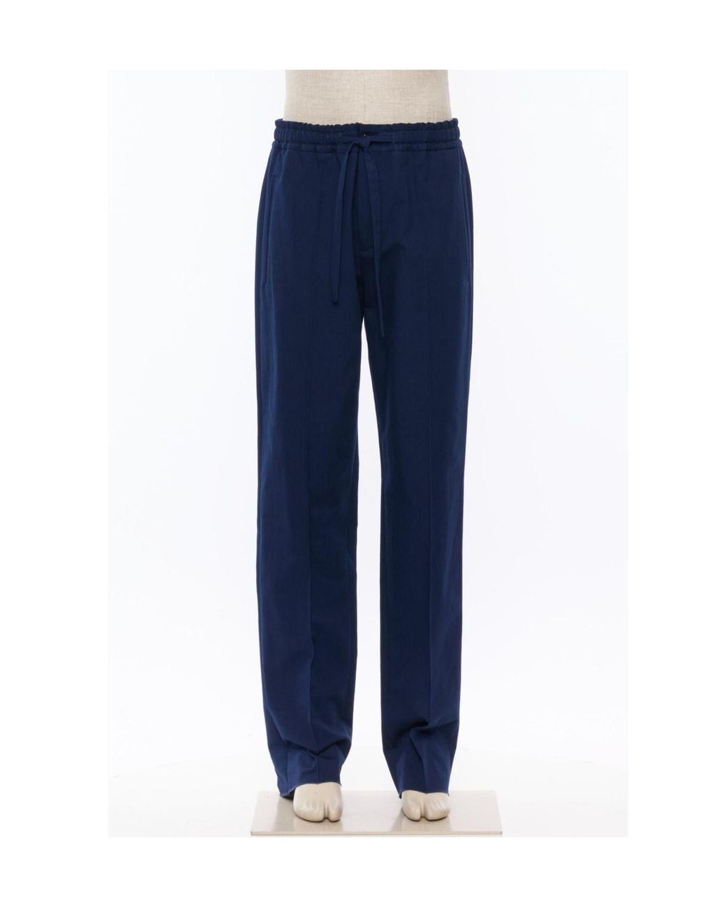 Valentino Blue Pleat Detailed Drawstring Pants for men