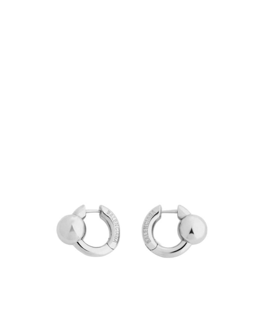 Balenciaga White Atom Hoop Earrings