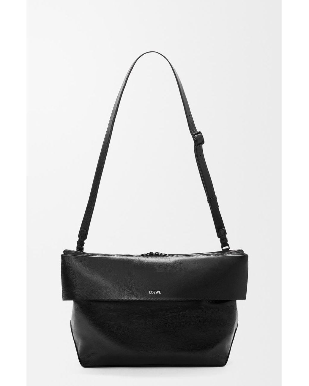 Loewe Black Logo Print Shoulder Bag for men