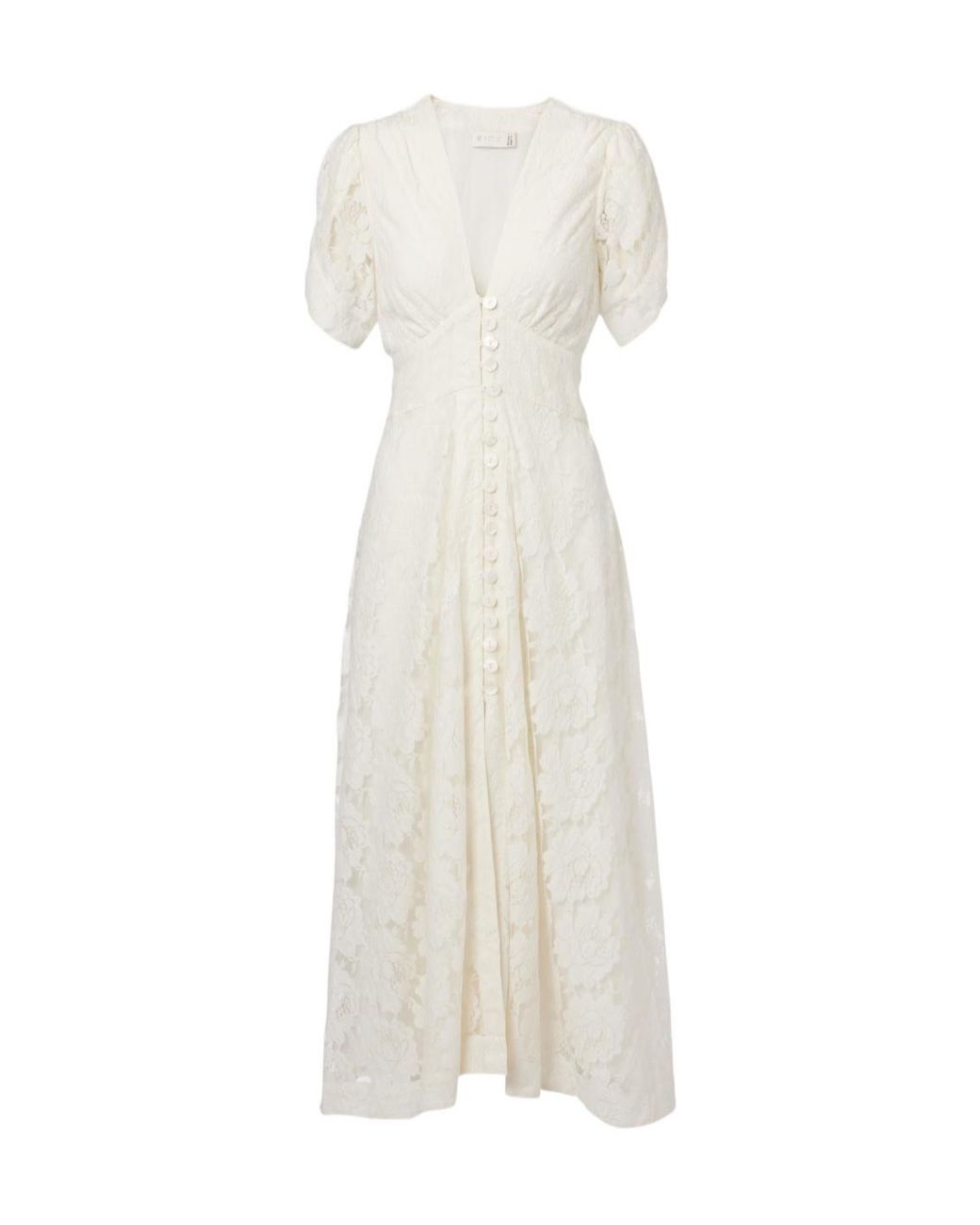Rixo White Flower Embroidery Dress