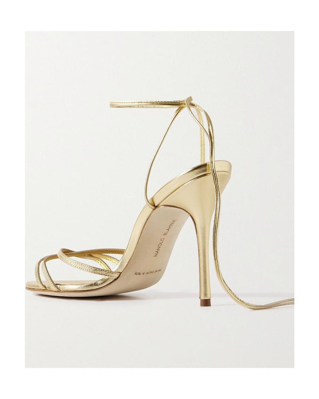 Manolo Blahnik Metallic Leva 105 High-Heel Sandals