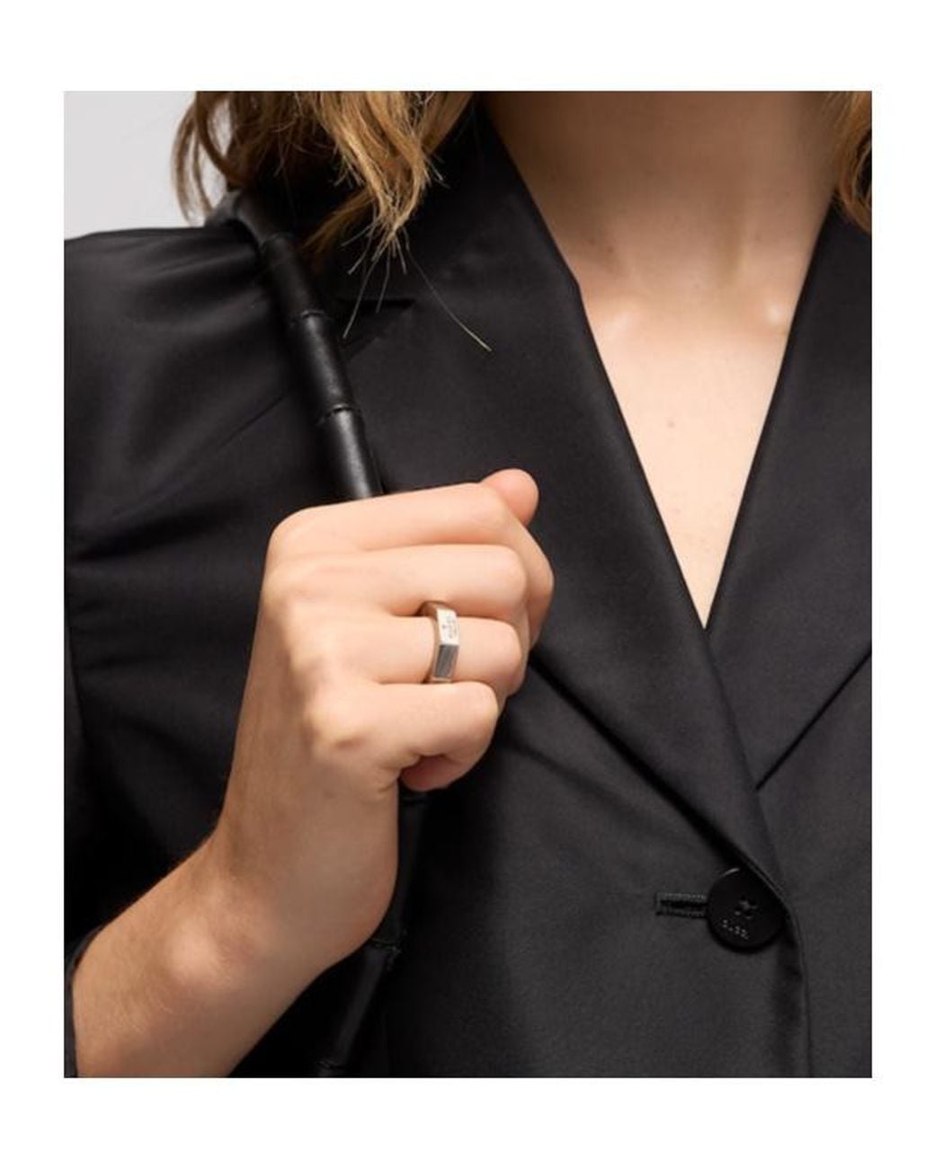 Gucci White Trademark Squared Ring