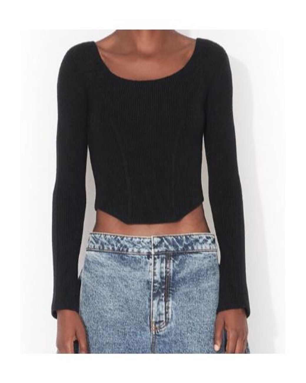Alaïa Black Wool-Blend Corset