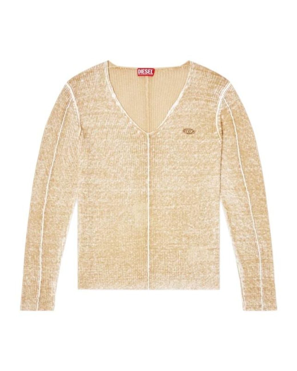 DIESEL White K-Robbel Cut-Out Logo Sweater