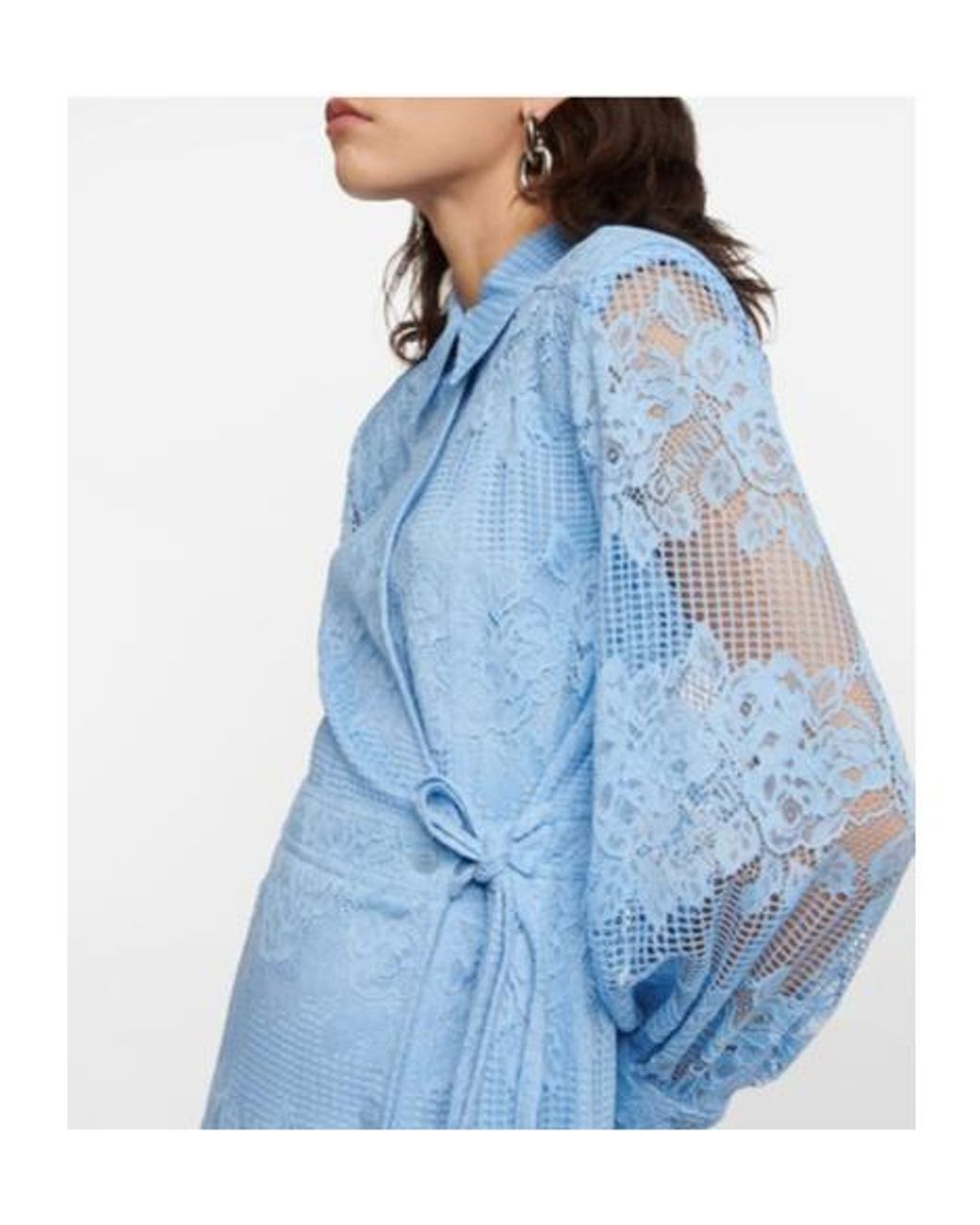 Ganni Blue Lace Shirt Dress
