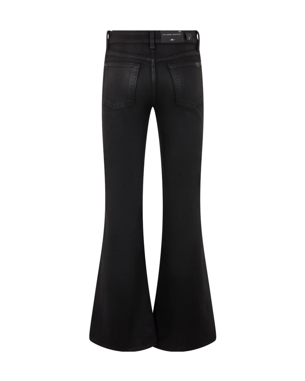 7 For All Mankind Black High-Waist Flared Pants