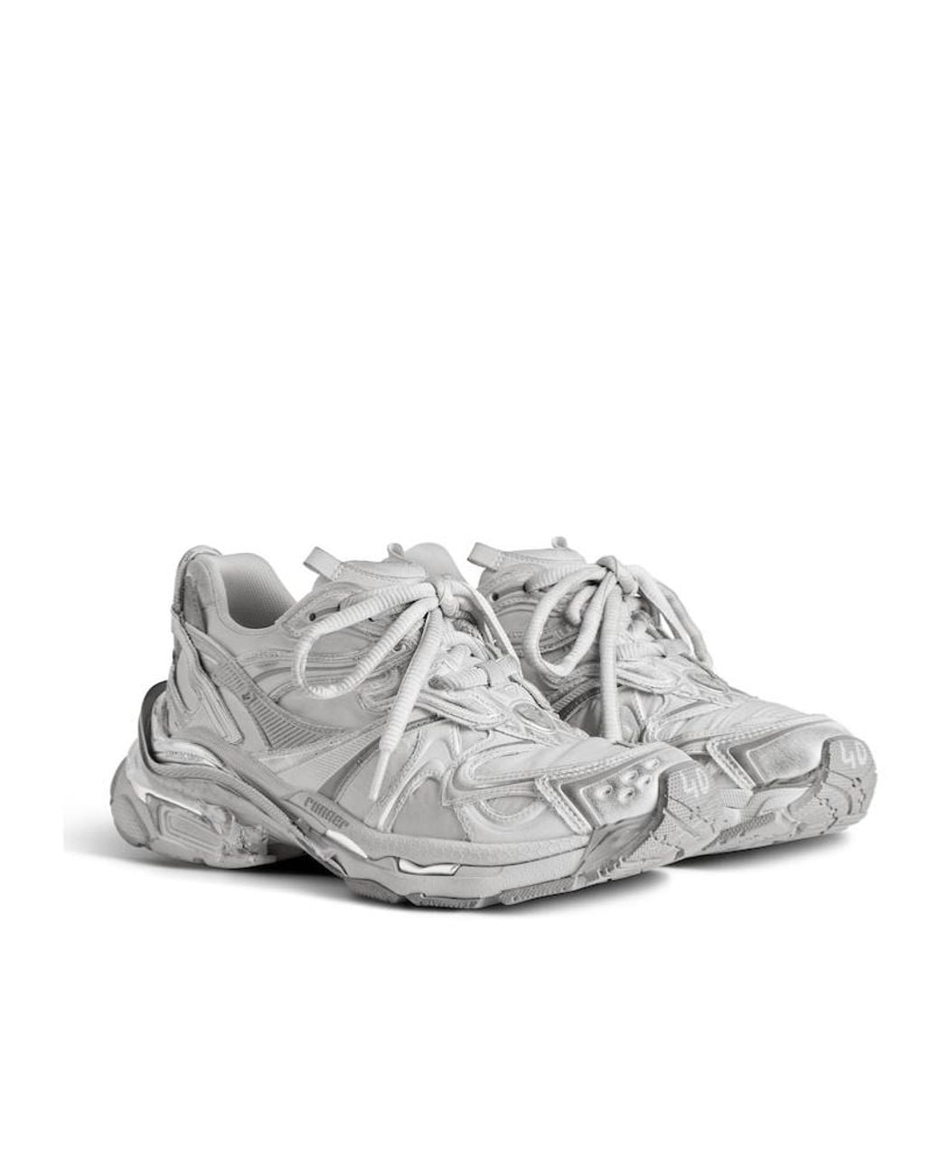 Balenciaga White Runner 2.0 Lace-Up Sneakers