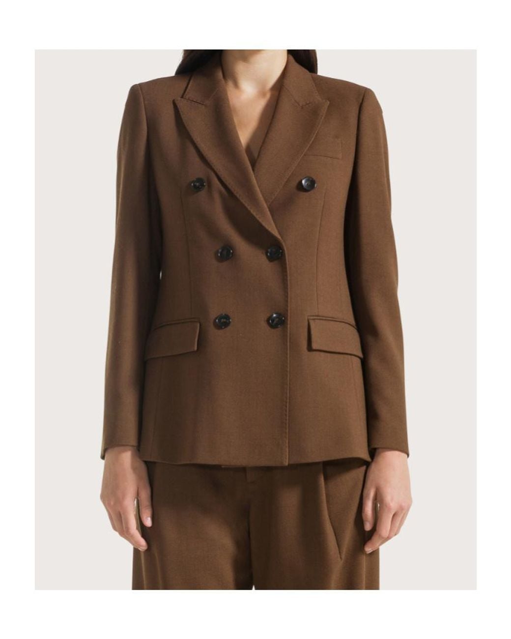 Seventy Brown Double-Breasted Blazer