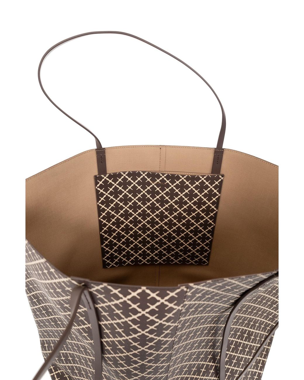 By Malene Birger Brown Signature Pattern Tote Bag