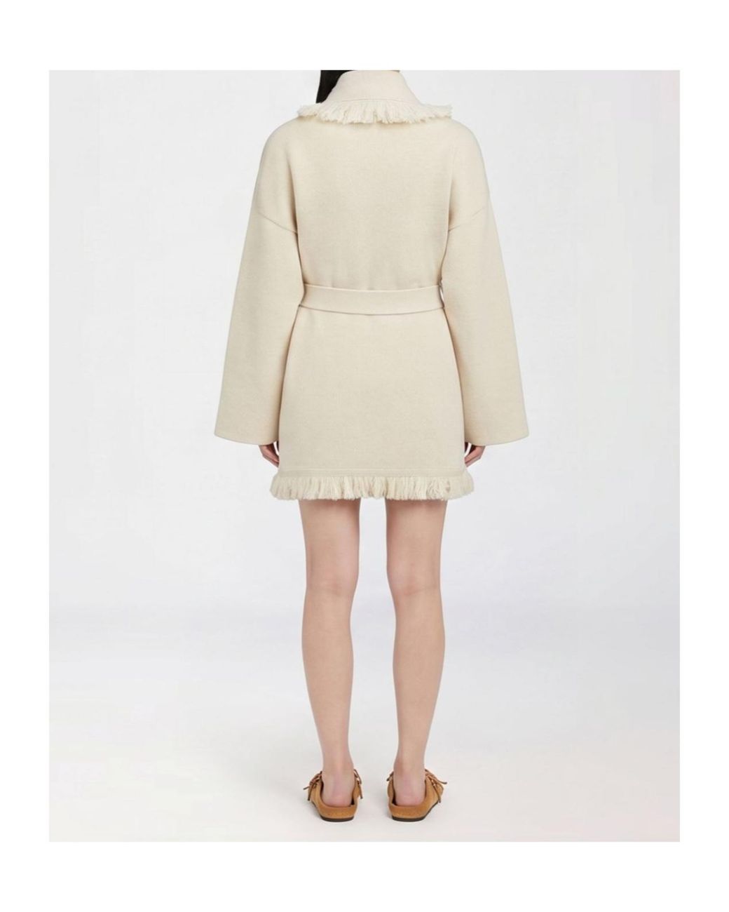 Alanui Natural Long Sleeved Finest Fringed Cardigan