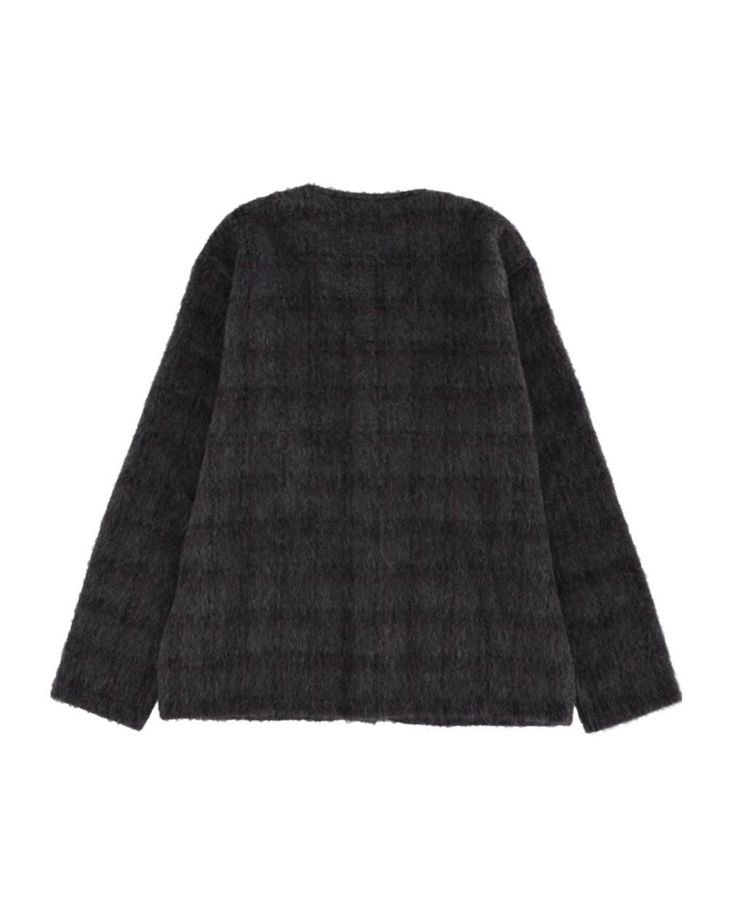 Our Legacy Black Checked Buttoned Cardigan for men