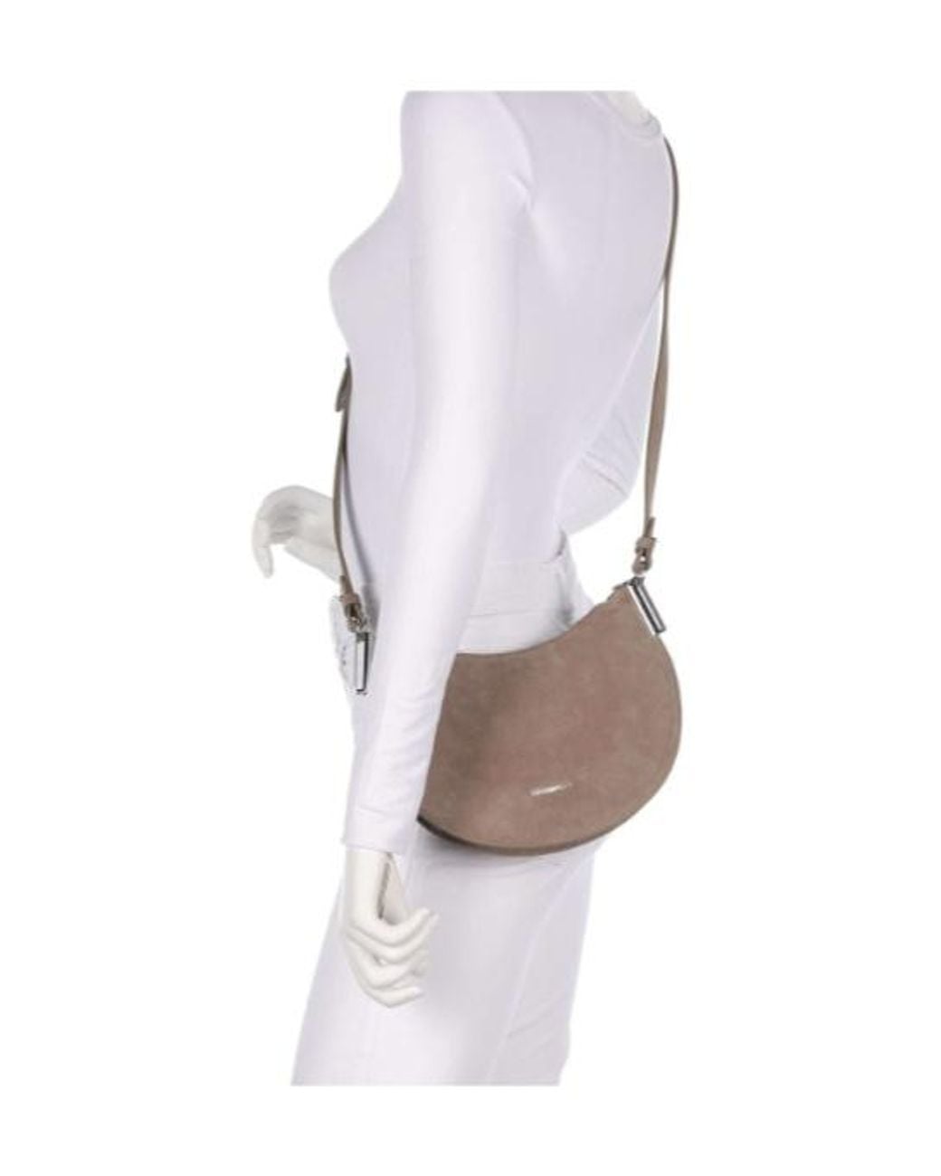 Coccinelle White Curved Zip Shoulder Bag