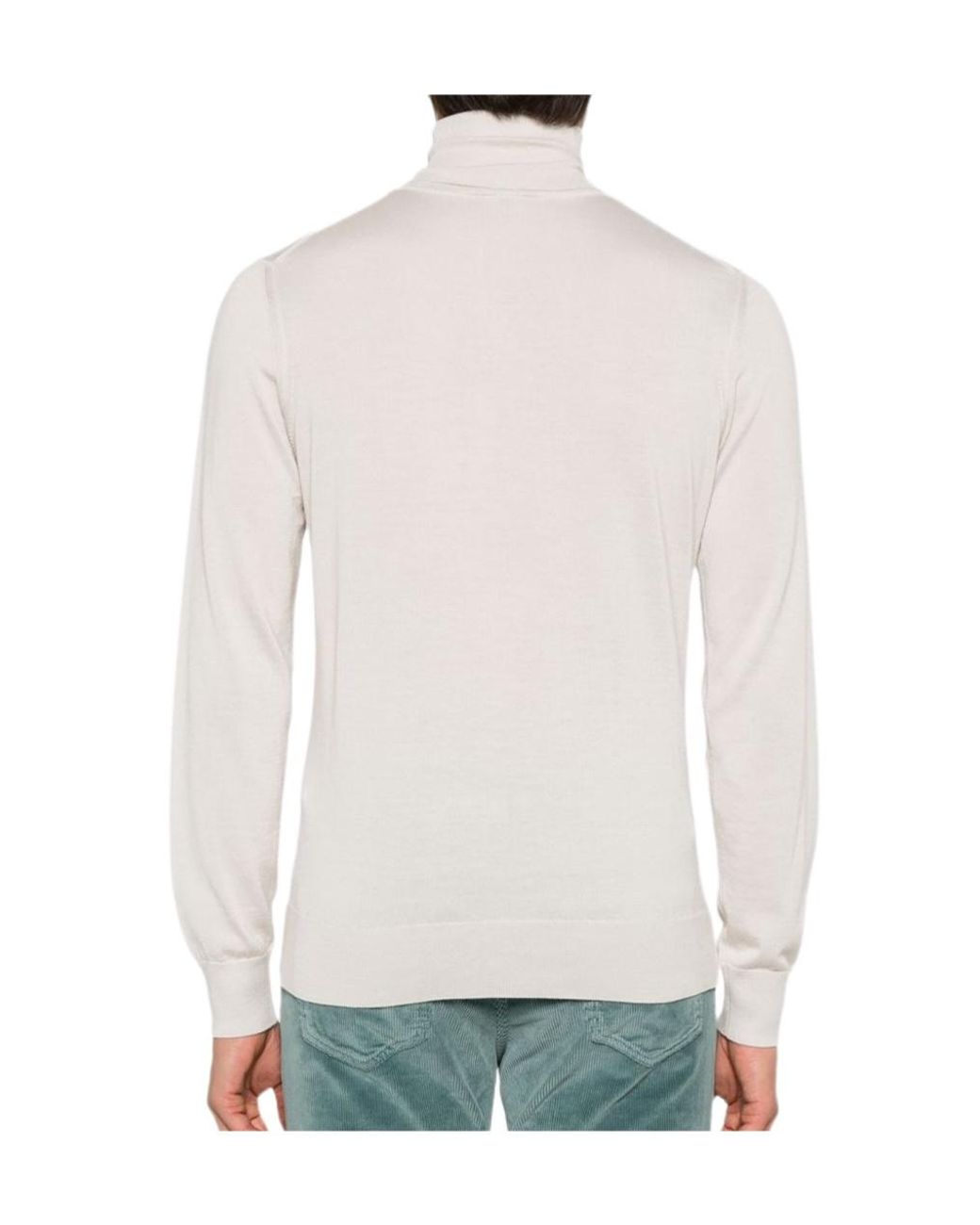Brioni White Fine-Knit Sweater for men