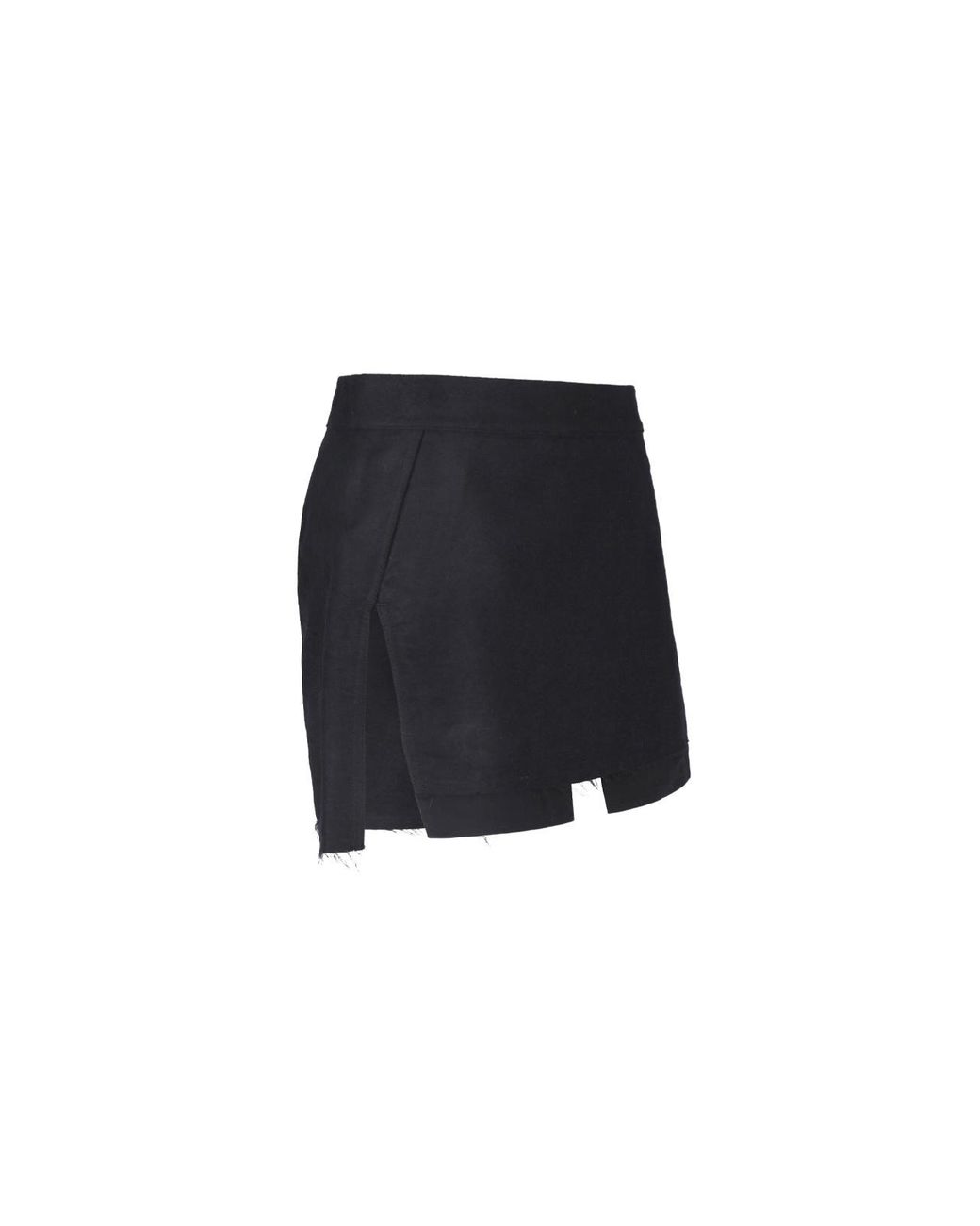 Rick Owens Blue Fog Cutoff Layered Mini Skirt