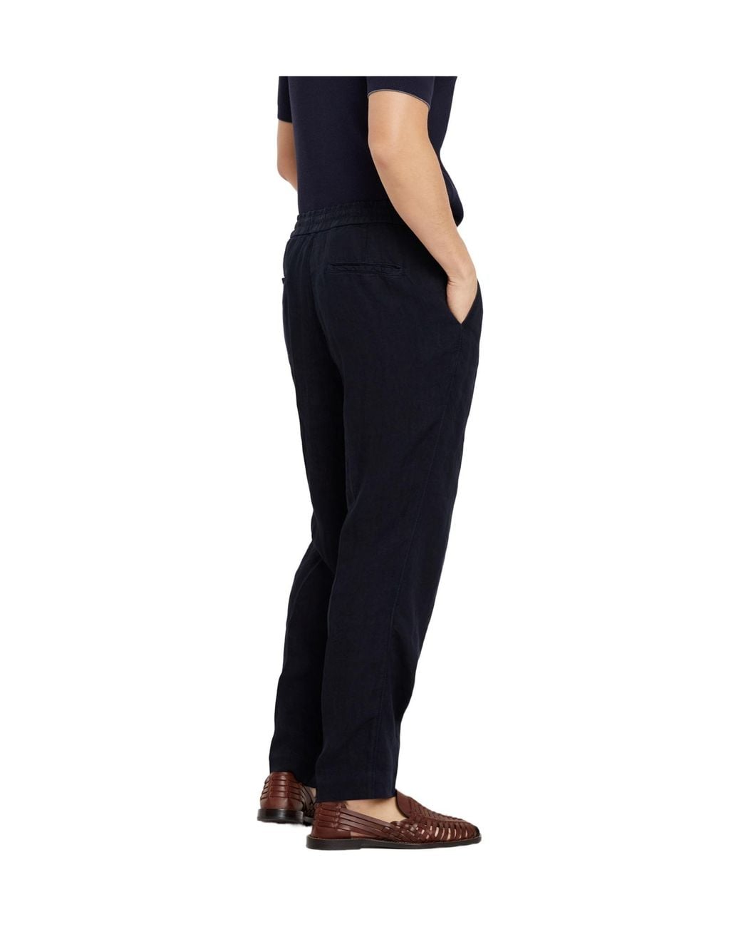 Brunello Cucinelli Blue Elasticated Waistband Drawstring Pants for men