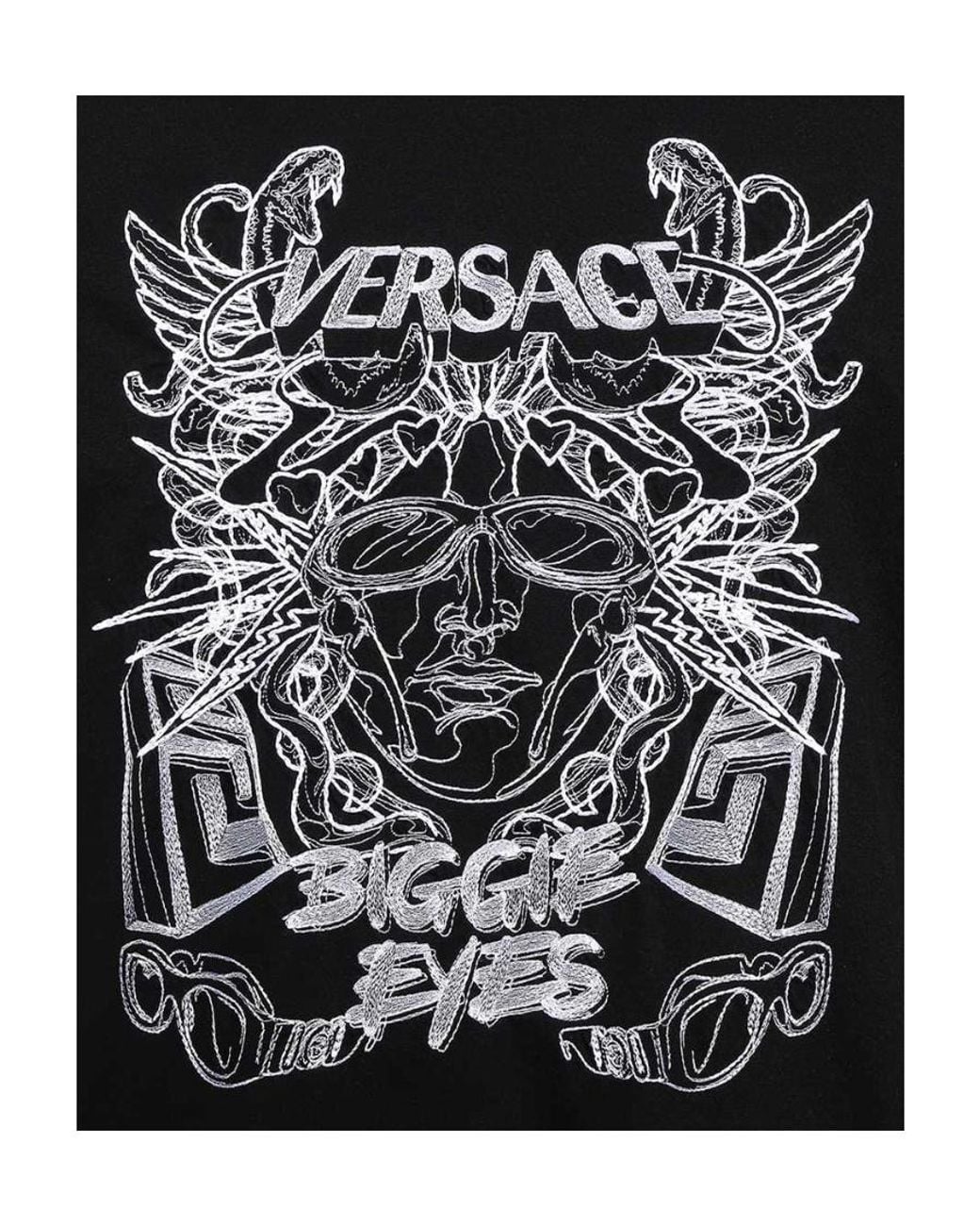 Versace Black Medusa Head-Print T-Shirt for men
