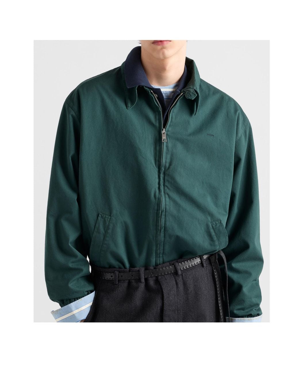 Prada Green Cotton Jacket for men