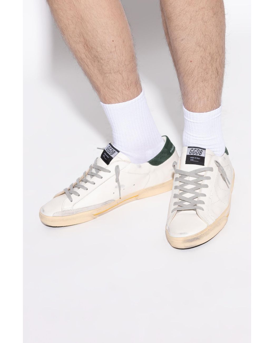 Golden Goose Deluxe Brand White Super Star Lace-Up Sneakers for men
