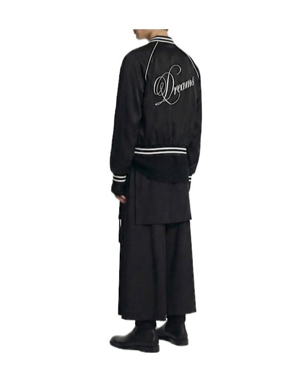 Ann Demeulemeester Black Esko Slim Fit Raglan Bomber Jacket for men