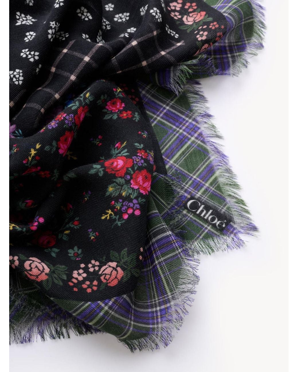 Chloé Black Chloé Folk Square Scarf